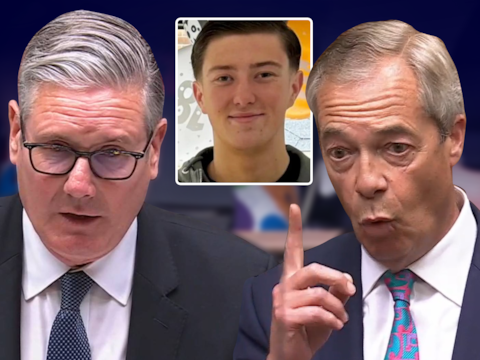 De Britse premier Keir Starmer en de Britse oppositieleider Nigel Farage Inzet: de 18-jarige Henry Nowak. 