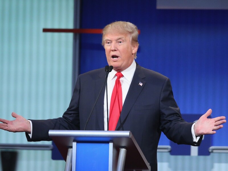 Donald Trump tijdens het debat.
