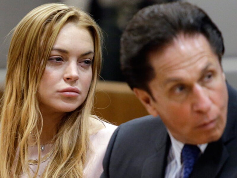 Lohan tijdens haar proces vorige maand