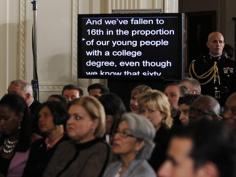 De teleprompter van president Obama.