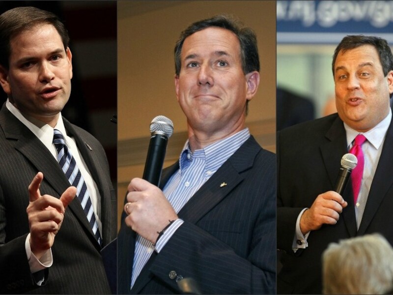 Marco Rubio, Rick Santorum en Chris Christie.