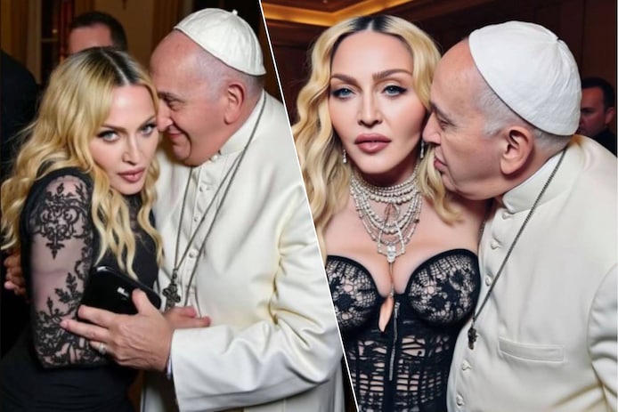 Madonna onder vuur na controversiële 'handtastelijke foto's' met de paus |  Celebrities | hln.be