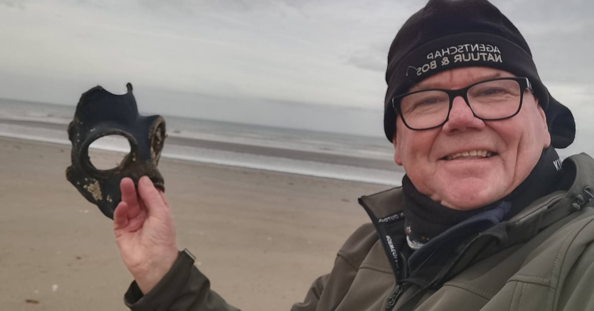 Natuurgids Luc David vindt een gasmasker uit WOII tijdens strandwandeling: “Ik dacht eerst dat het z