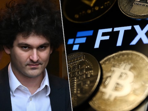 Links: FTX-oprichter Sam Bankman-Fried. Rechts: het logo van de cryptobeurs, ter illustratie.