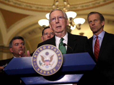 Republikeins fractieleider Mitch McConnell in het Capitool.