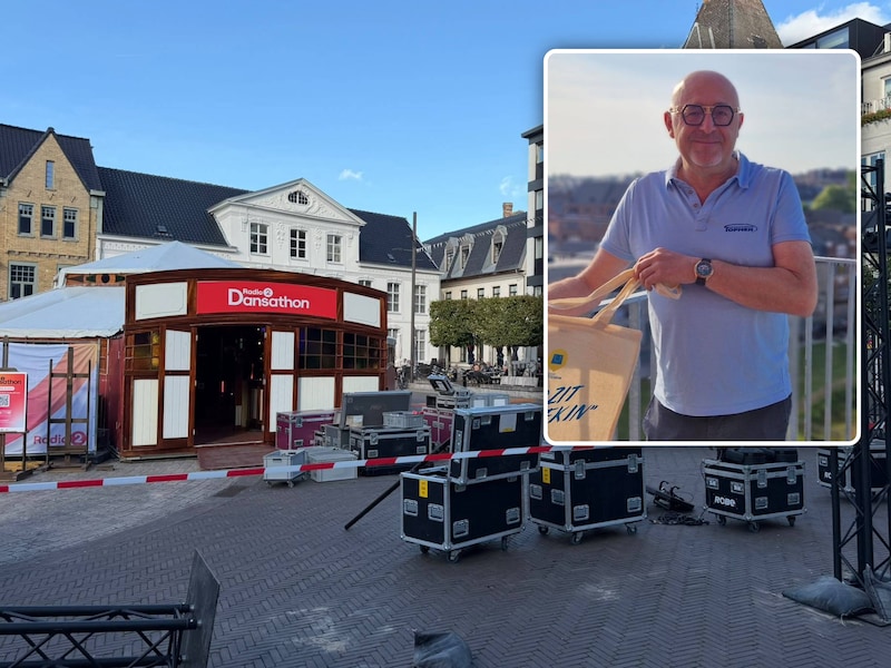 Van vrijdag 16 tot zaterdag 17 oktober wordt de Markt het kloppende hart van Radio 2 Dansathon. , Inzet: Schepen van Middenstand Marnic De Clercq.