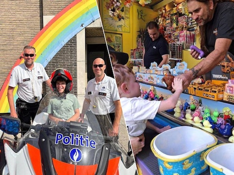 Leerlingen Sint-Lodewijk met behulp van brandweer naar kermis Wetteren.