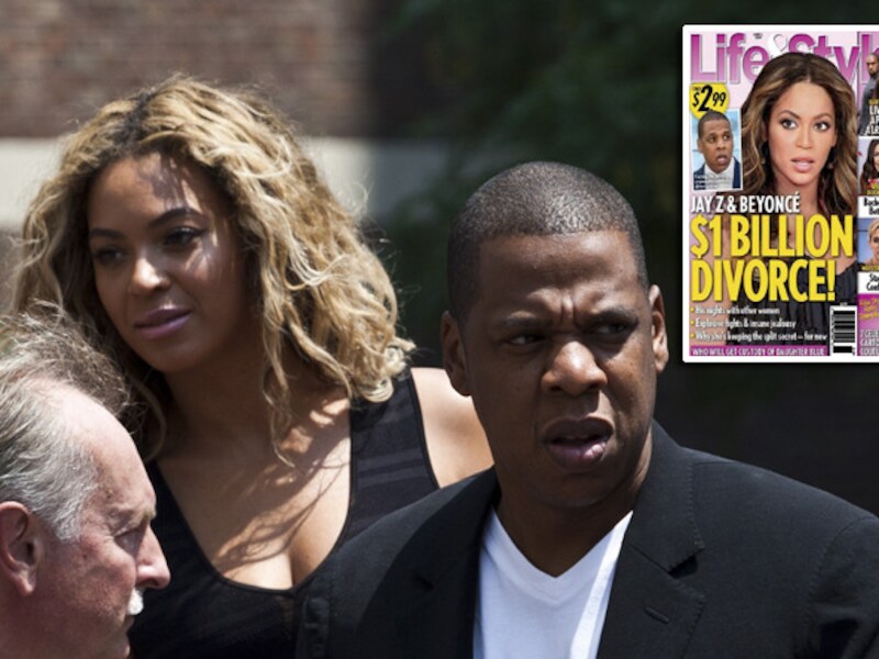 Beyoncé (midden) en Jay-Z (rechts).