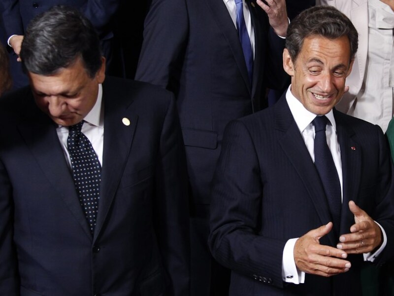 Sarkozy en Barroso kregen het even met elkaar aan de stok.