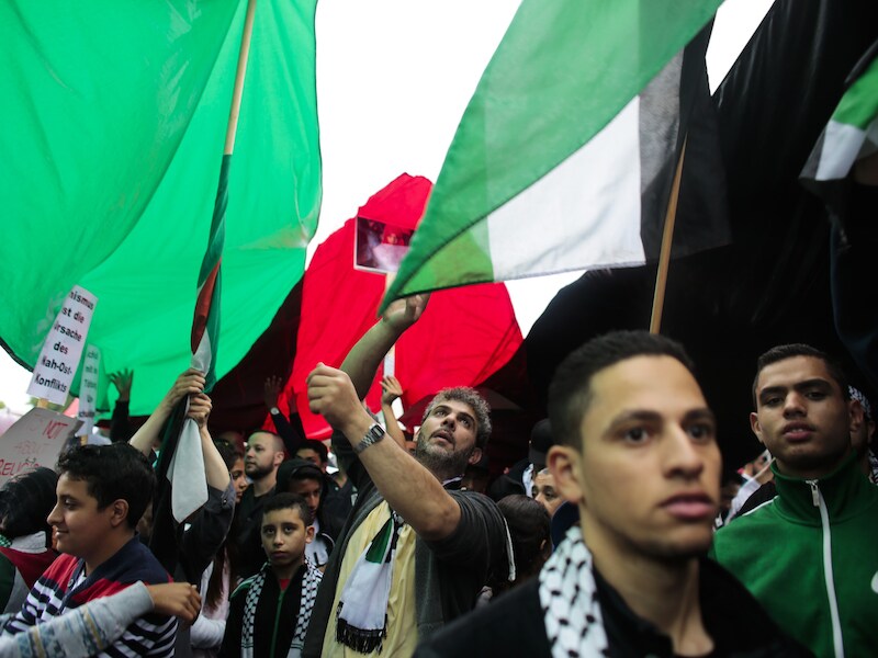 Een pro-Palestijnse betoging in Berlijn.