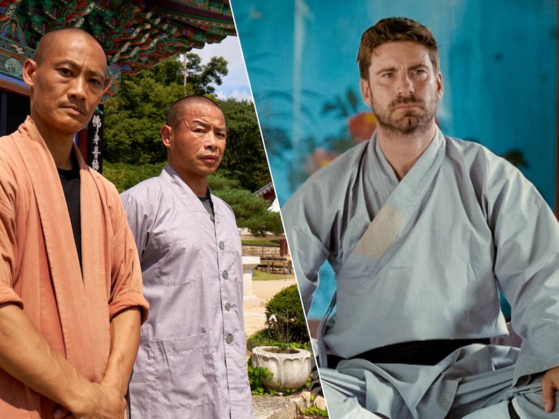 Meesters Heng Yi en Yan Lei en leerling Kevin Janssens.