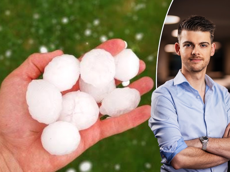 Enorme hagelbollen vielen er dit weekend uit de hemel. 