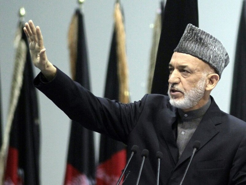 De Afghaanse president Hamid Karzai.