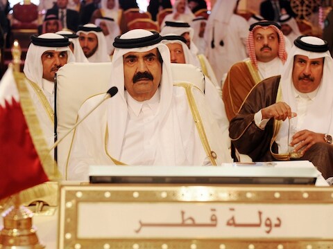De emir van Qatar, Sheik Hamad Ben Khalifa al-Thani.
