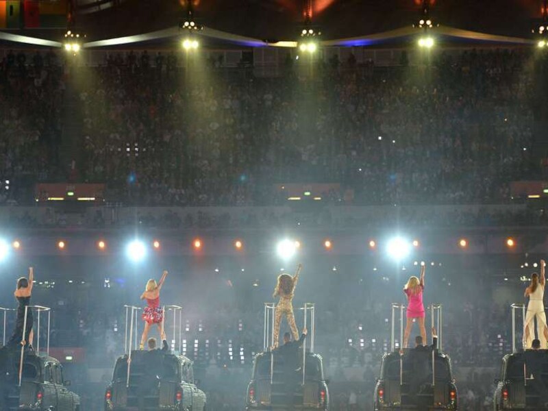 De Spice Girls tijdens de sluitingsceremonie van de Olympische Spelen in Londen in 2012.