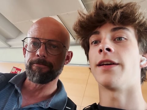 Staf Coppens en zijn zoon Beau.