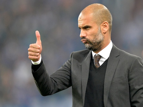 Pep Guardiola is erg tevreden over de prestatie van Bayern.