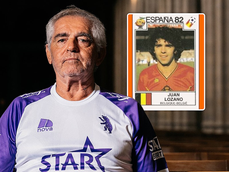 Juan Lozano en zijn Panini-sticker die al klaar lag.