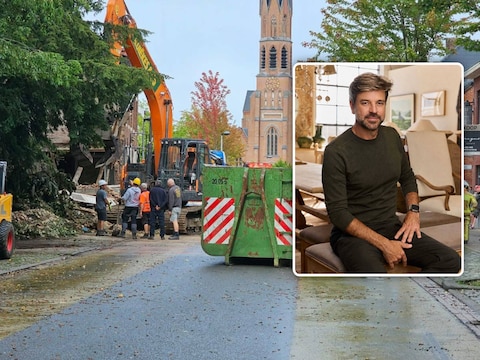 Aan het Huis Dens reed er vrijdagochtend een vrachtwagen in de gevel. Inzet: Koen Van Loo, eigenaar van het Huis Dens.