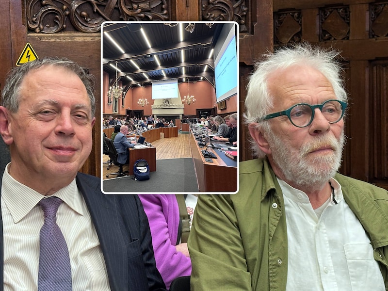Luc Desmedt en Marc Verhaeghe van burgerinitiatief Wij Willen een Halte, Inzet: De gemeenteraad van maandag 26 oktober