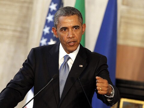 President Obama tijdens zijn bezoek in Rome.