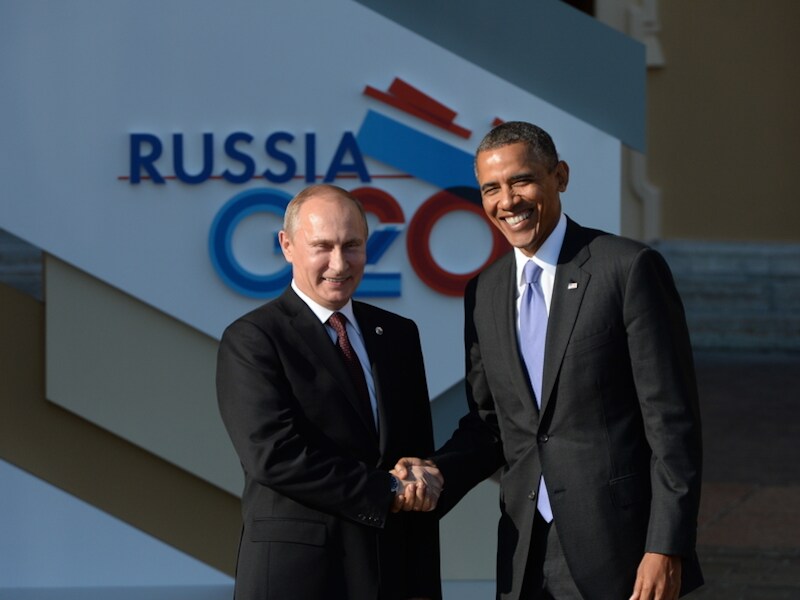 Obama en Poetin op de G20-top.