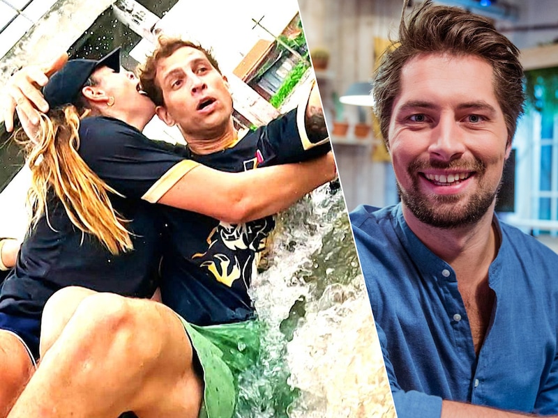 Pedro en Sarah in ‘De Mol’ en redactielid Gilles Van Bouwel