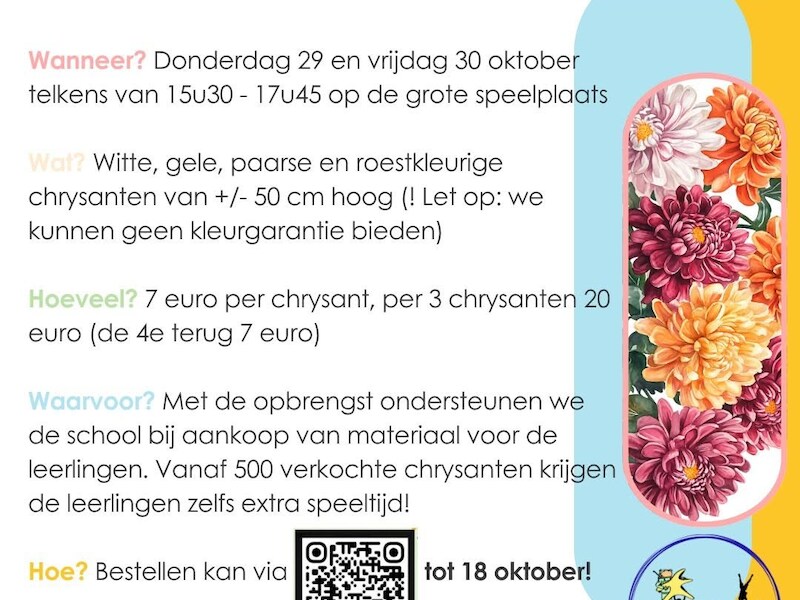 VLS Wonderster organiseert een chrysantenverkoop.