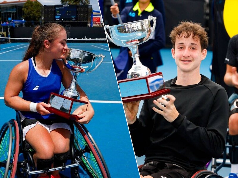 Dubbel Belgisch succes in rolstoeltennis: Luna Gryp (17) en Alexander Lantermann (16) pakken juniorentitels op Australian Open