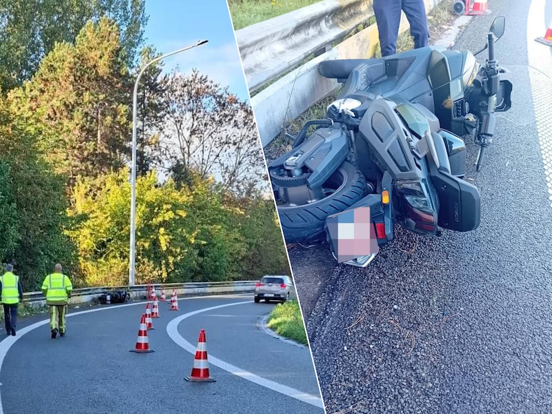 Een motorrijder raakte gewond na een valpartij op de afrit van de E40.