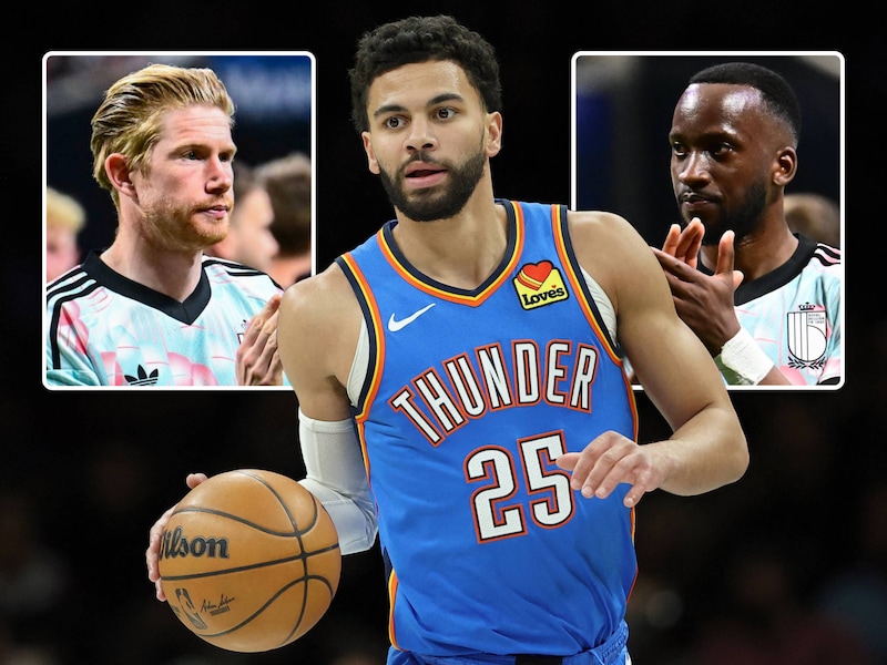 “Ik ben een mix van Kevin De Bruyne en Dodi Lukebakio”: hoe 50 journalis­ten uit heel de wereld aan de lippen hangen van Belgische NBA-ster Ajay Mitchell