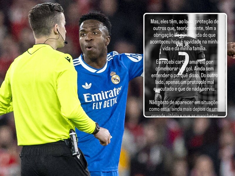 KIJK. “Racisten zijn lafaards die worden beschermd”: Vinicius reageert op rel, wat riep Benfica-speler Prestianni hem toe?