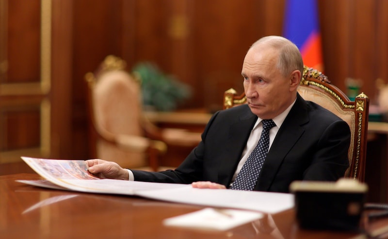 El presidente ruso Vladimir Putin en el Kremlin.