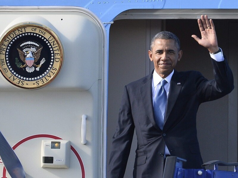 De Amerikaanse president Barack Obama in Stockholm.