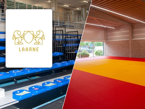 Sporthal Veldmeers in Laarne., Inzet: Logo gemeente Laarne