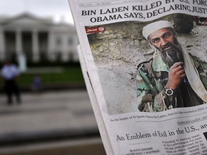 Beeld van de voorpagina van een Amerikaanse krant in 2011.