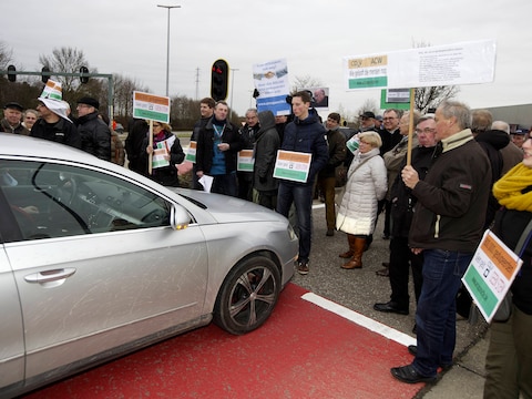 Arcopar-coöperanten protesteerden op 25 januari tijdens de nieuwjaarsreceptie van CD&amp;V.