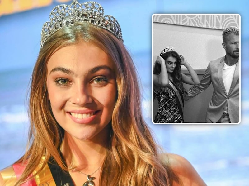 Valentine Besard werd tot Miss West-Vlaanderen gekroond in het bijzijn van partner Ruben Van Gucht.