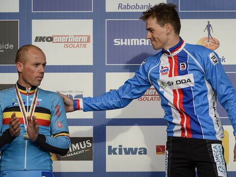 Nys (links) naast wereldkampioen Stybar.