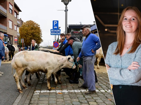 De Boomse jaarmarkt. Rechts: schepen Linde Peeters. 