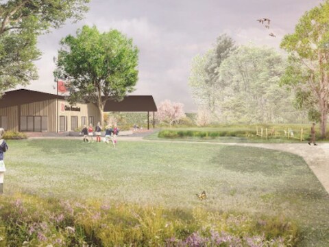 Illustratiebeeld van het nieuwe lokaal van de Chiro in Horendonk