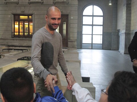 Guardiola tijdens zijn bezoek aan Buenos Aires.