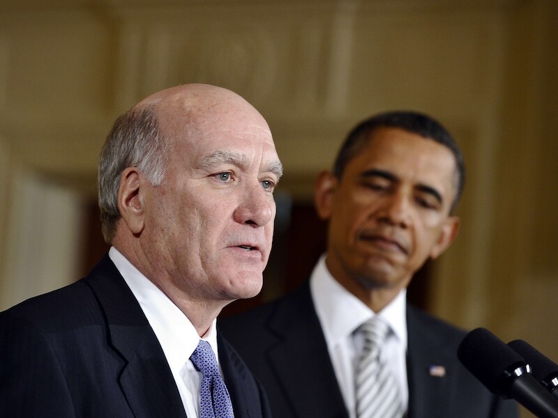 De secretaris-generaal van het Witte Huis William Daley met president Barack Obama.