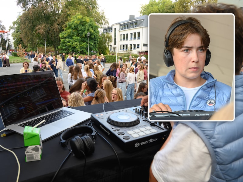 Leerlingenrock werd dj-festival: dj’s uit eigen huis maken sfeer op eerste schooldag van Bernarduscollege