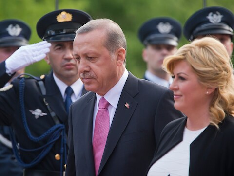 De Turkse premier Erdogan was vorige week nog op bezoek bij zijn Kroatische collega Kolinda Grabar-Kitarovic.