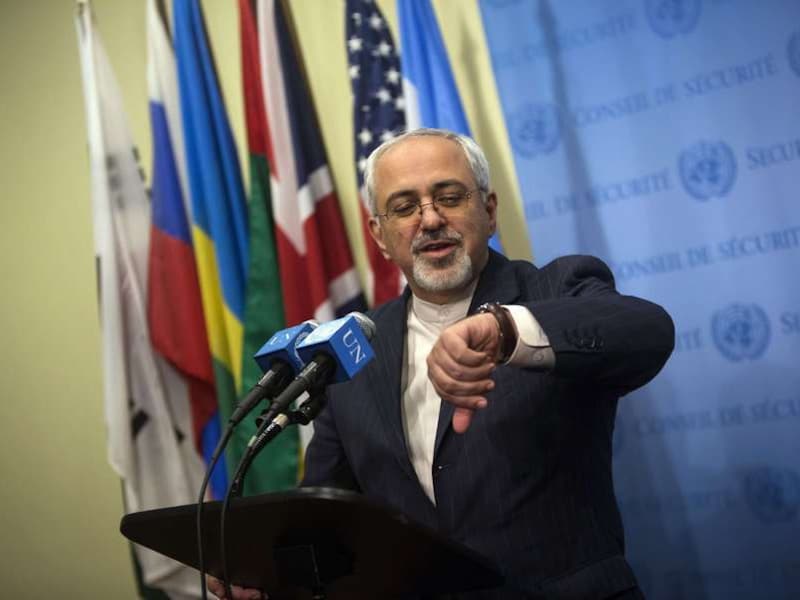 De Iraanse minister Zarif van Buitenlandse Zaken vorige week tijdens een persconferentie bij de VN in New York.