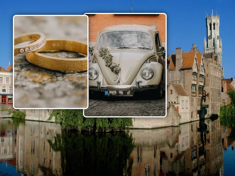 Vlak voor sprookjeshuwelijk in Brugge ‘vallen’ trouwringen van Nacera (34) en Till (38) van oldtimer: “En daar was plots een uitgeputte jongeman”