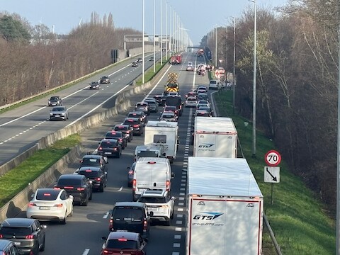 File op de E313 in Herentals (illustratiebeeld).