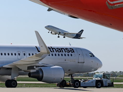 Een vliegtuig van Lufthansa.