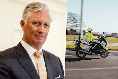 Koning Filip bekommert zich om motard van koninklijke escorte die ten val kwam in Zottegem